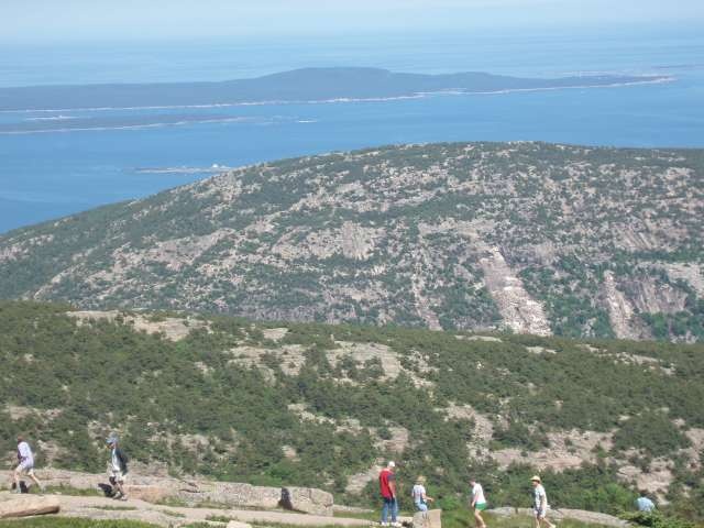 Hikers from Bar Harbor arriving on Cadillac Mt.